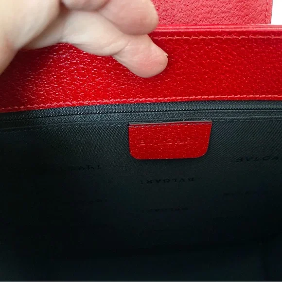 BVLGARI - Vintage - Red leather structured tote **35% OFF** - Picture 6 of 9